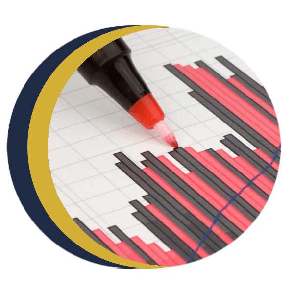 A red marker is on top of a graph.